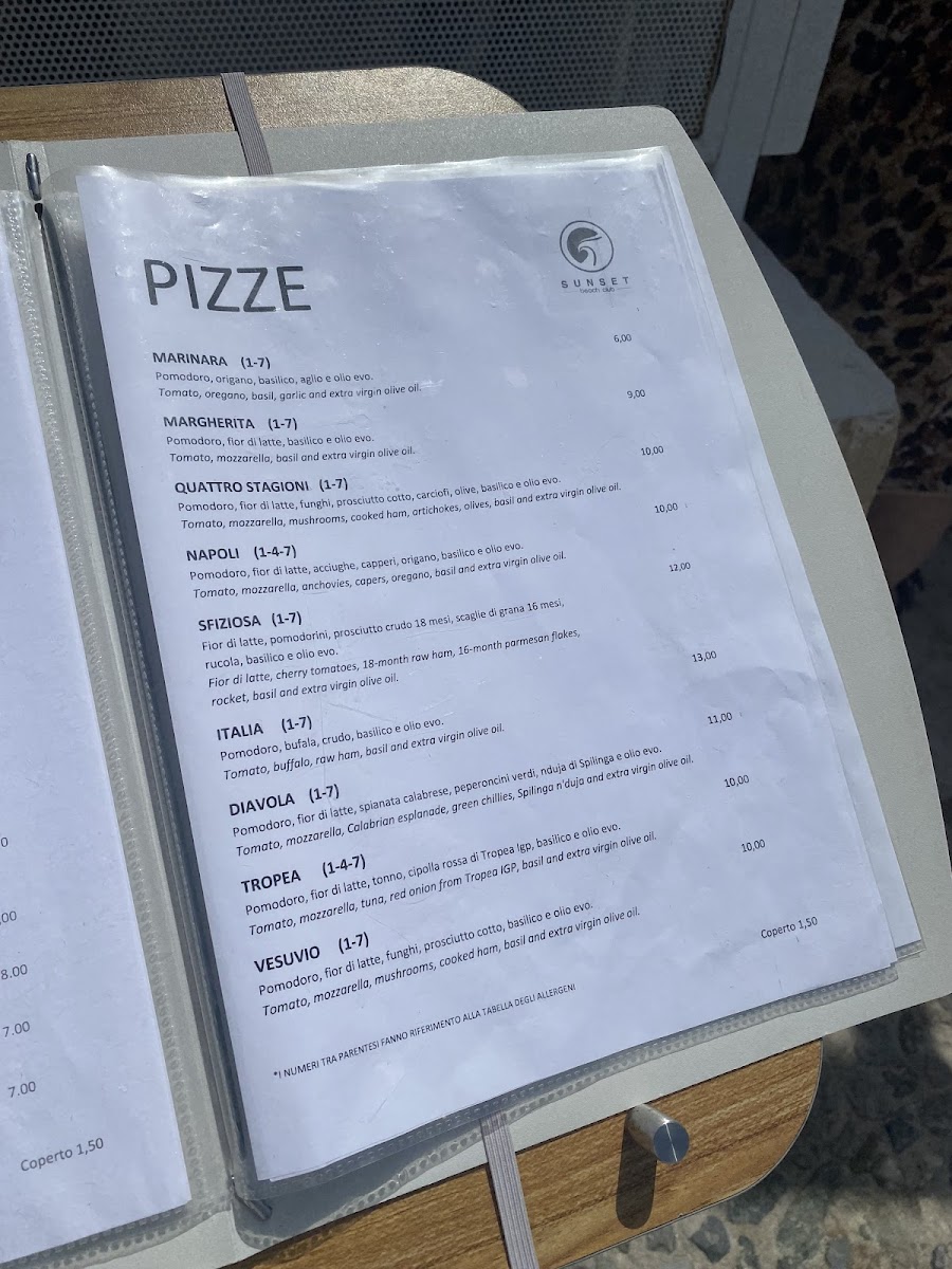 Menu Sunset Beach Club Tropea-2