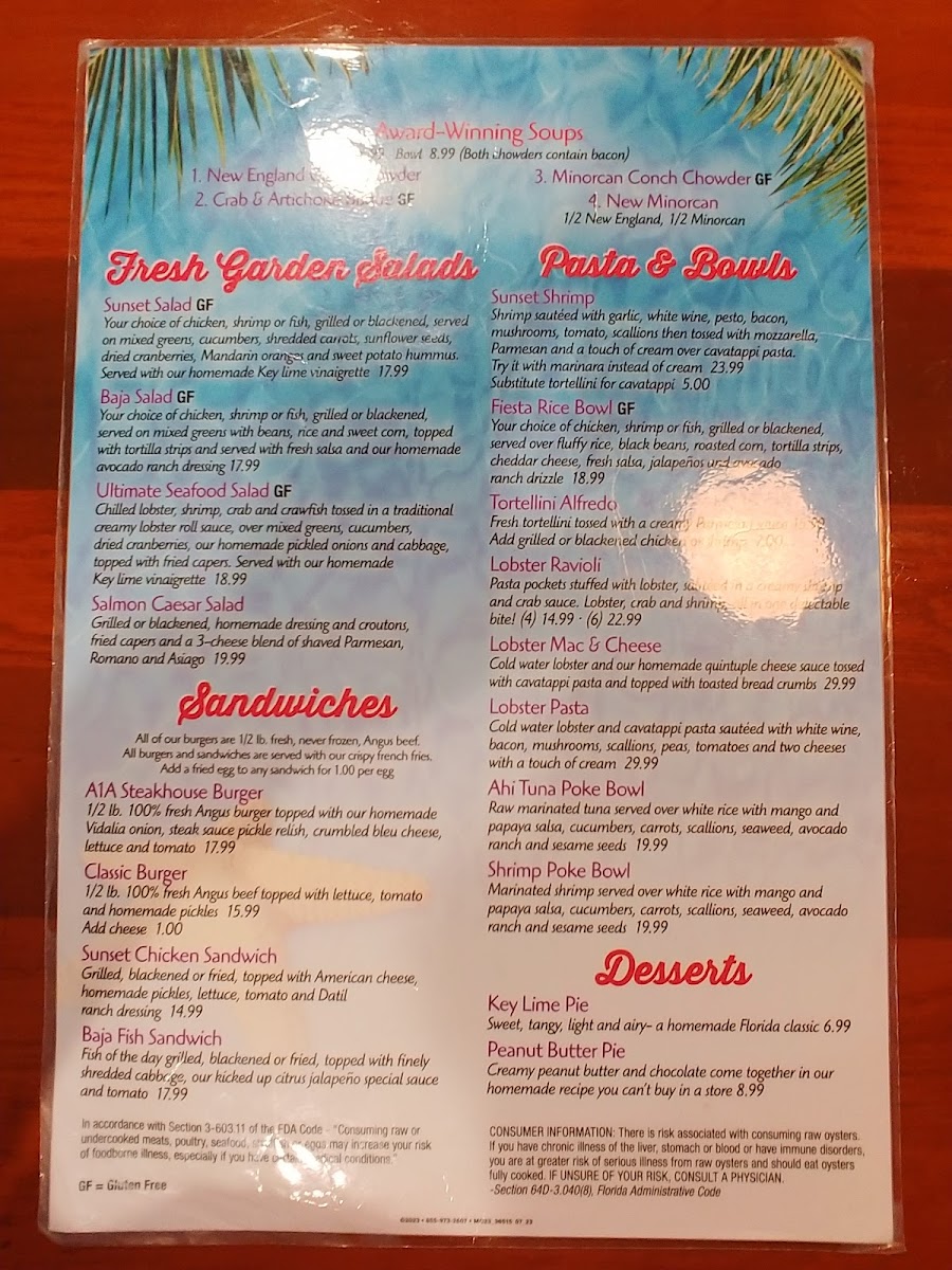 Menu Sunset Grille-10