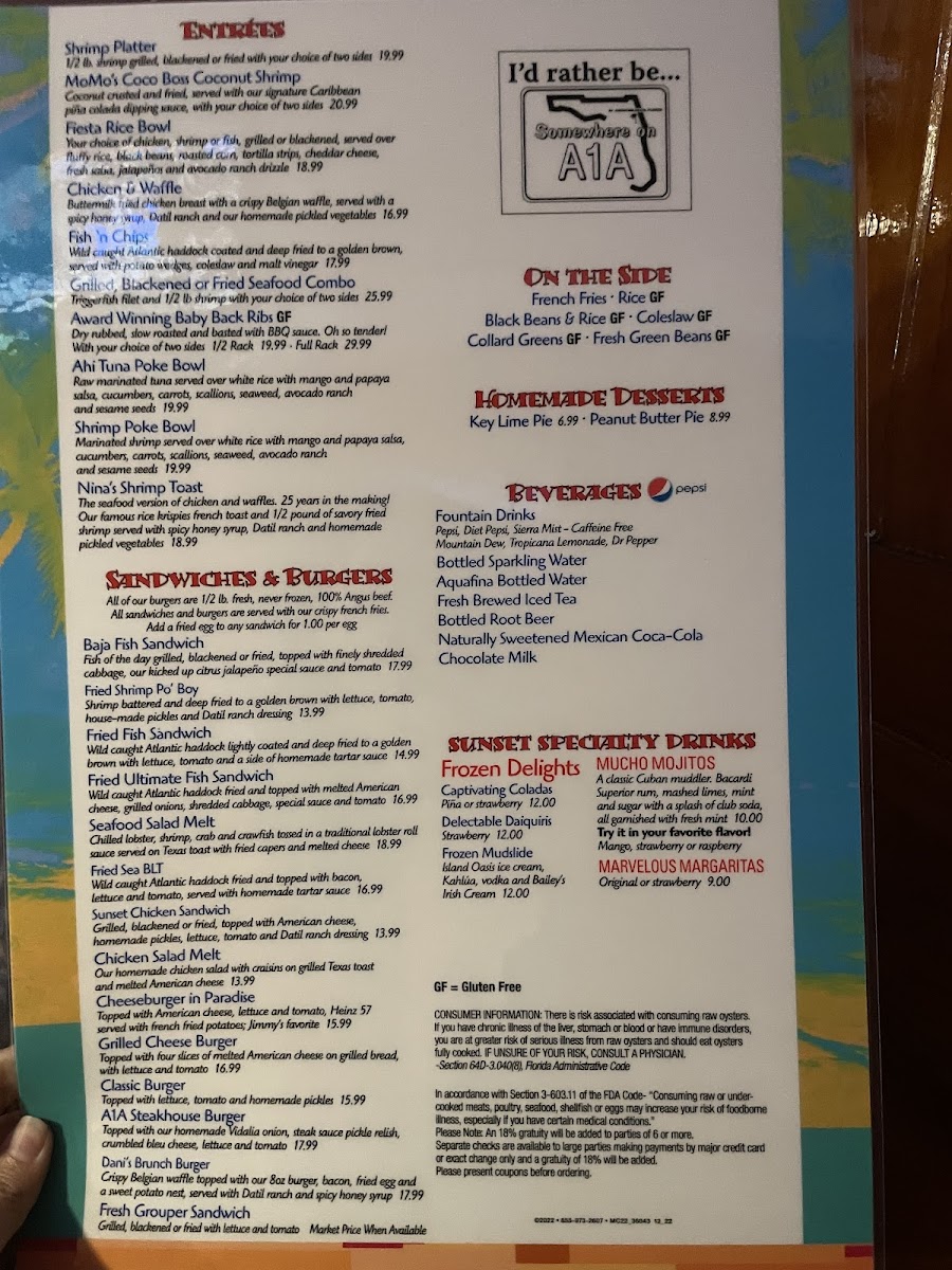 Menu Sunset Grille-9