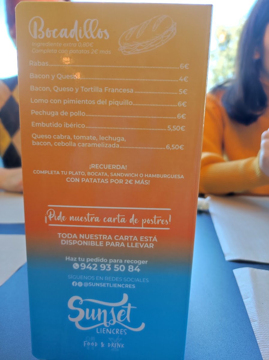 Menu Sunset Liencres Food & Drink-3