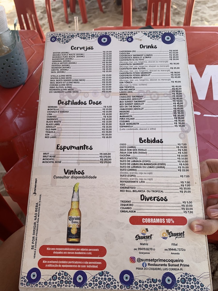 Menu Sunset Prime-3