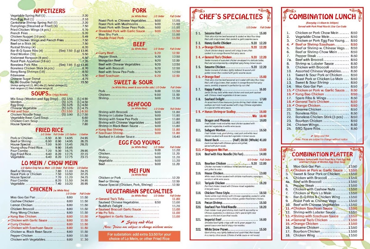 Menu Super 8 Chinese Restaurant-1