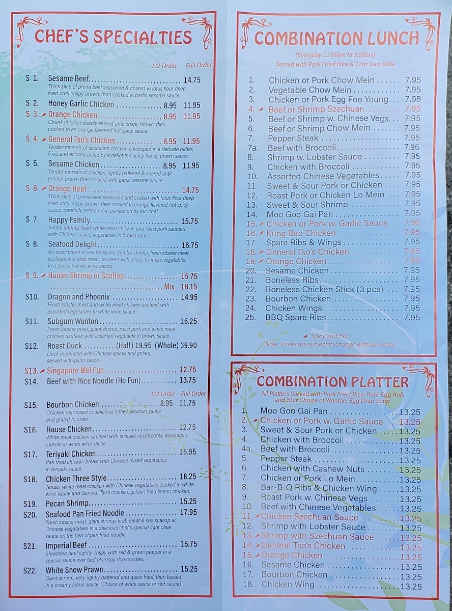 Menu Super 8 Chinese Restaurant-6