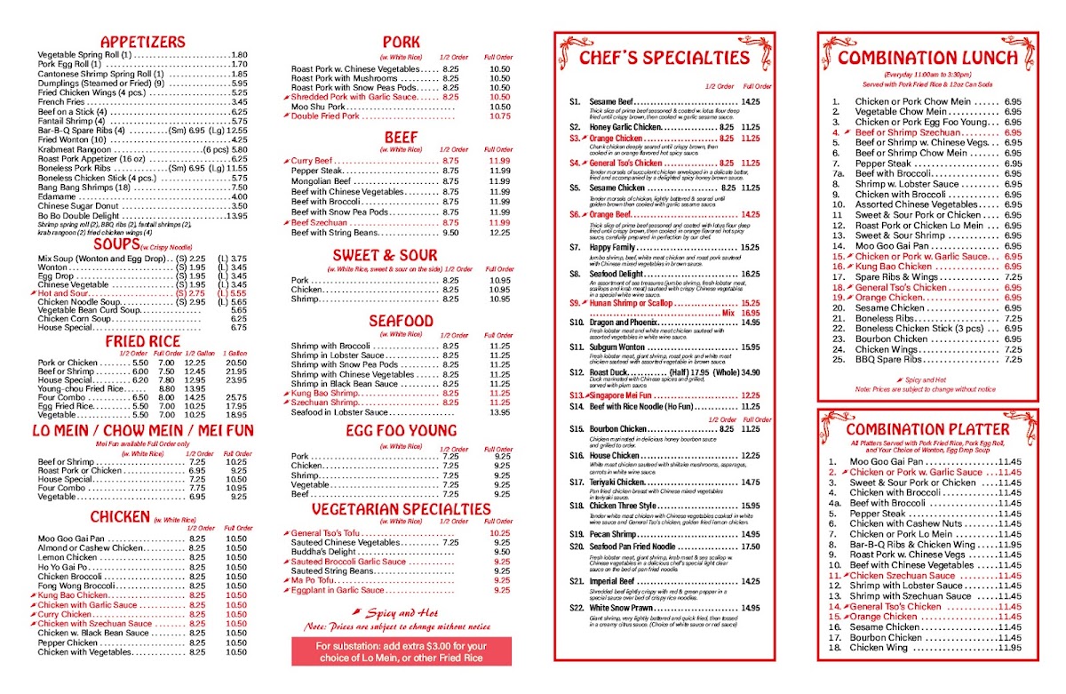 Menu Super 8 Chinese Restaurant-9