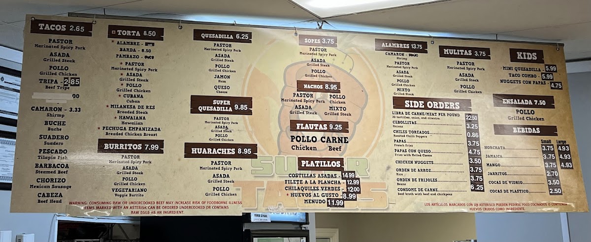 Menu Super Tacos Danny's-10