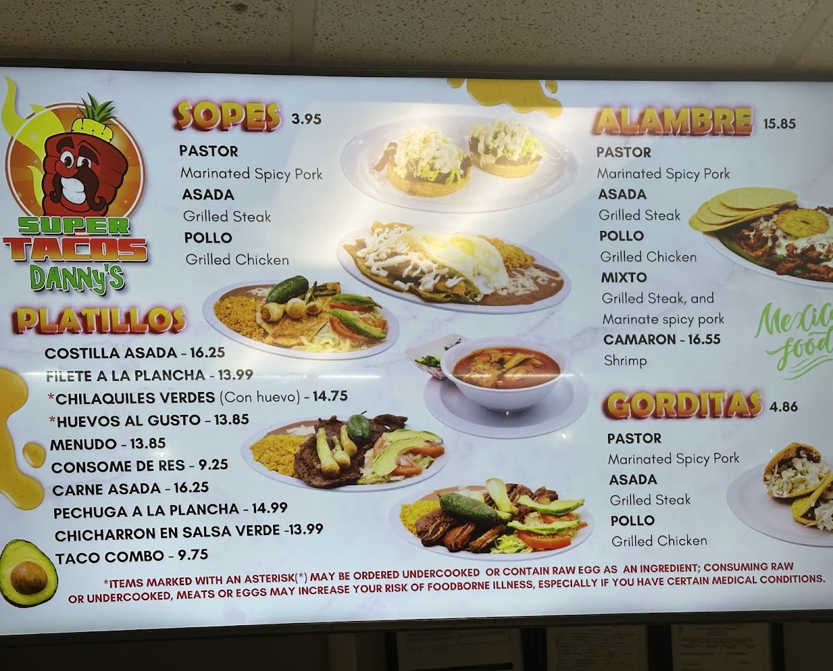 Menu Super Tacos Danny's-3
