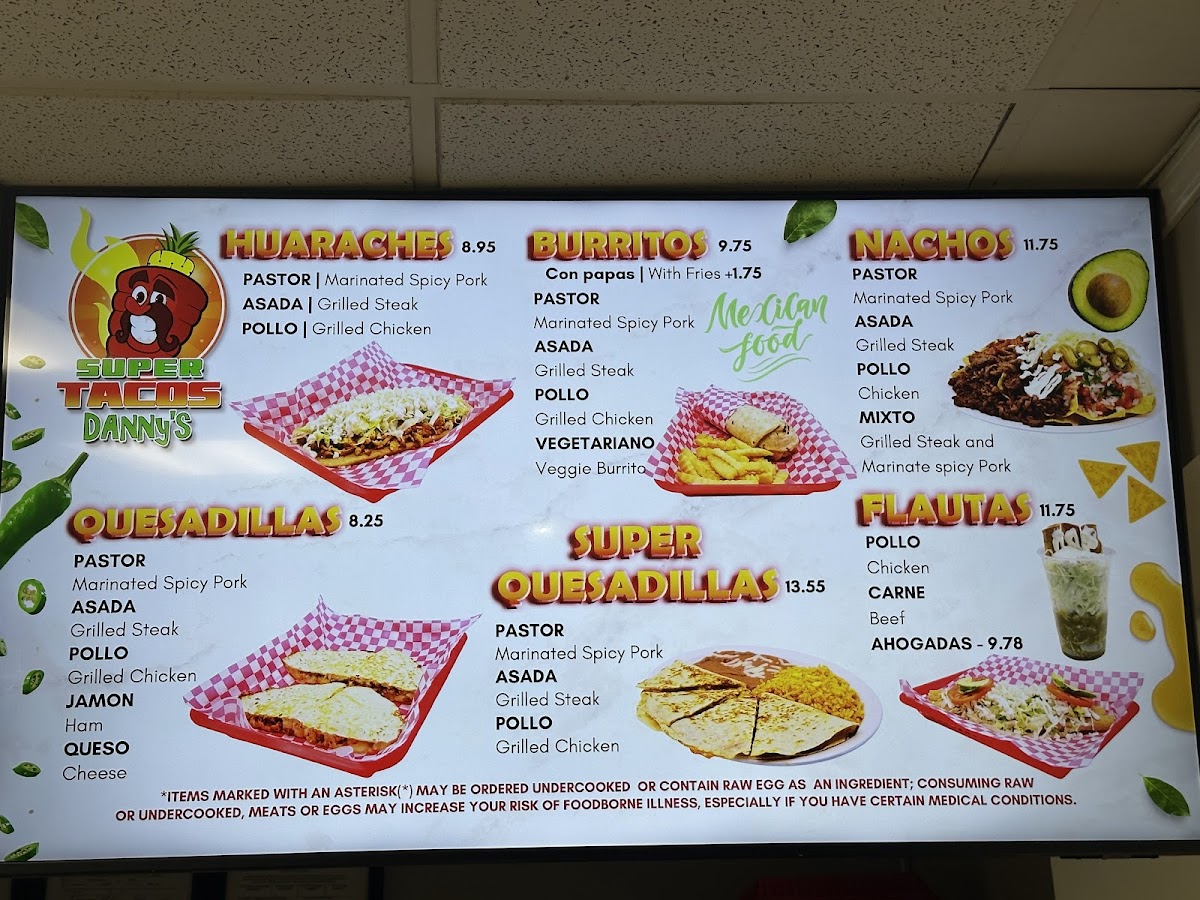 Menu Super Tacos Danny's-4