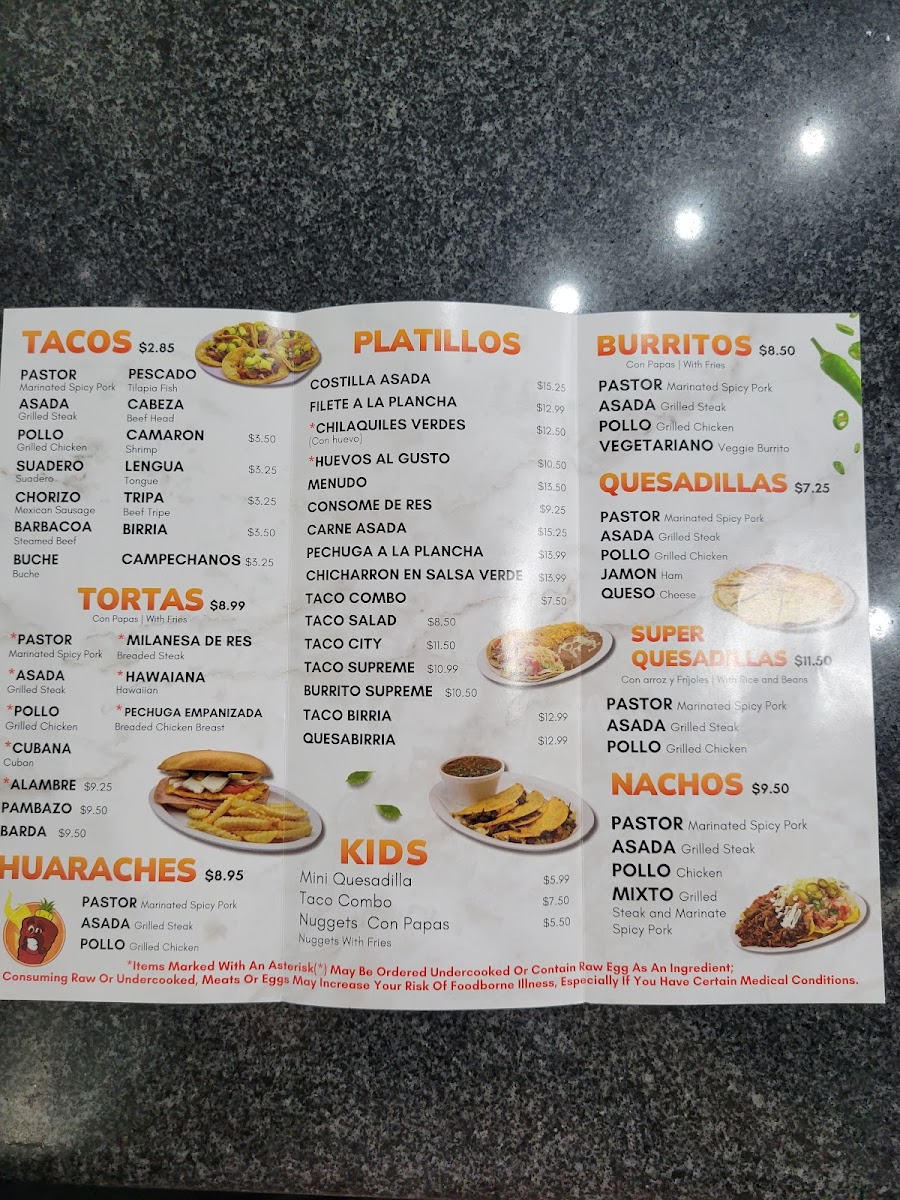 Menu Super Tacos Danny's-7