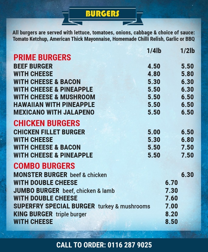 Menu Superfry Leicester-6
