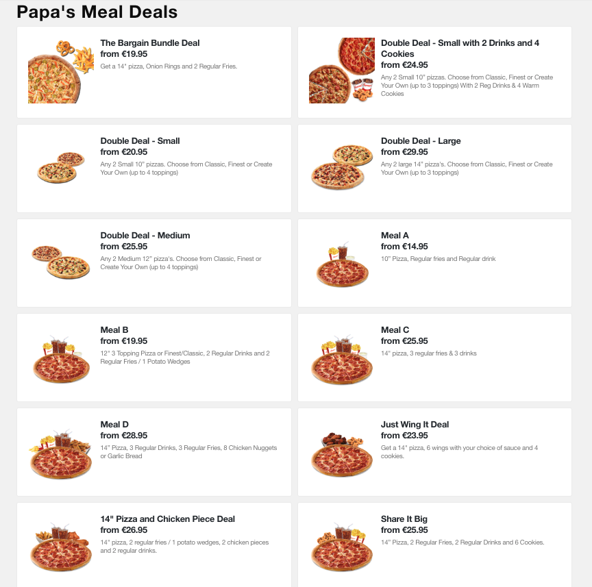 Menu Supermac's And Papa John's Westport-2