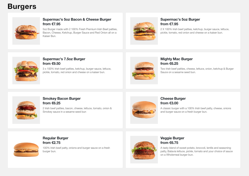 Menu Supermac's And Papa John's Westport-4