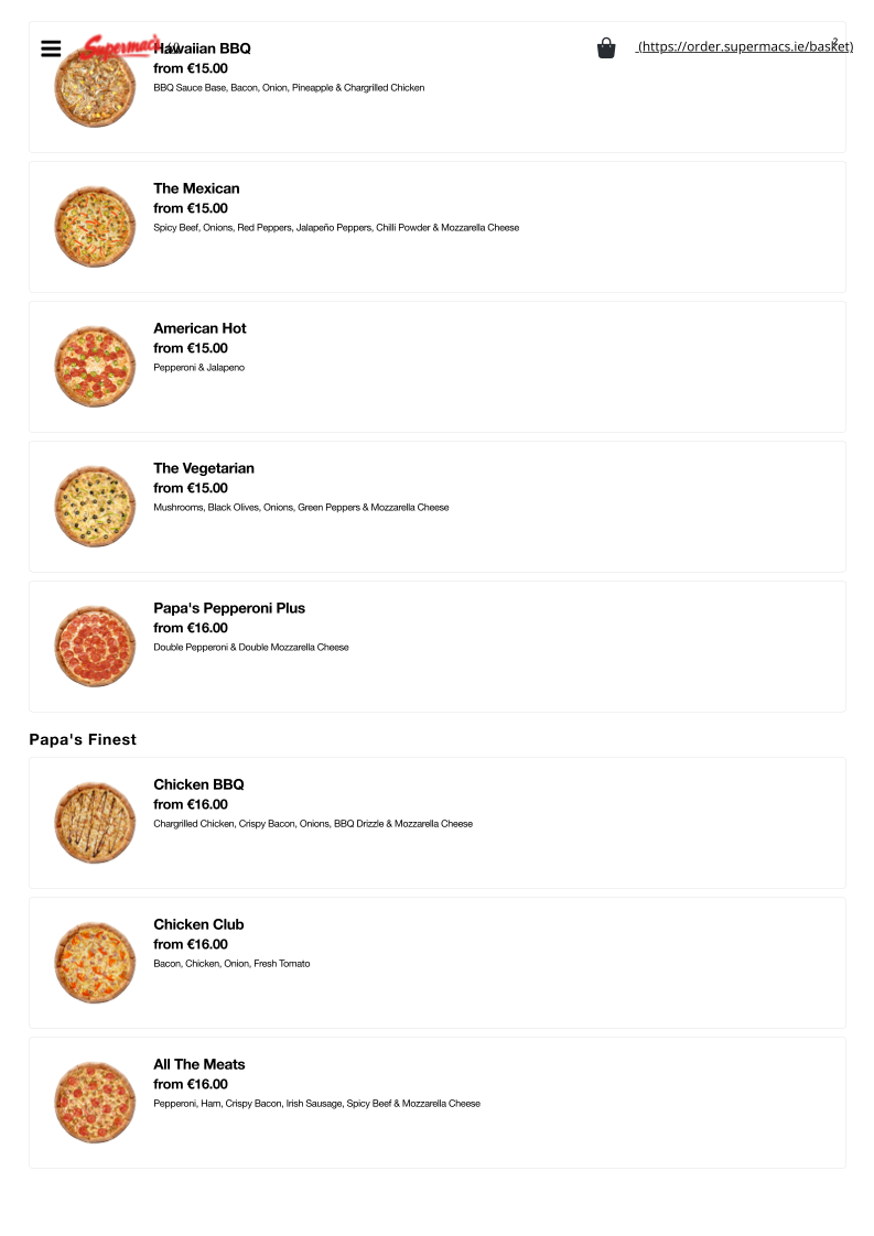 Menu Supermac's & Papa John's Ballindine-10