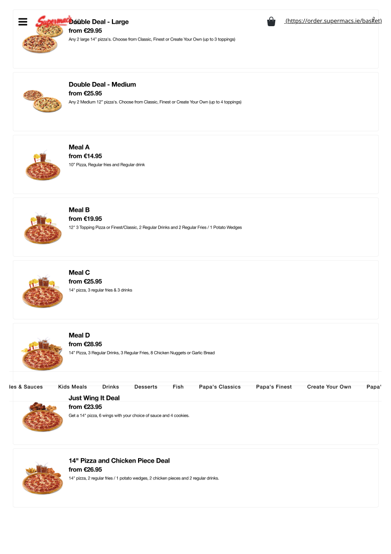 Menu Supermac's & Papa John's Ballindine-3