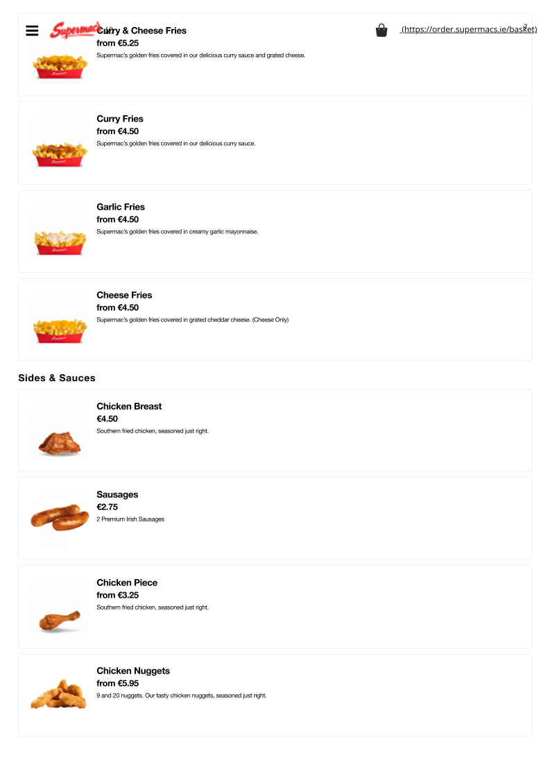 Menu Supermac's & Papa John's Ballindine-6