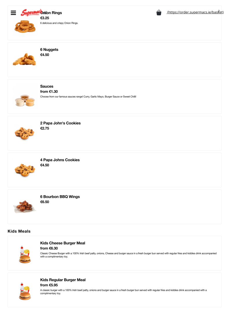 Menu Supermac's & Papa John's Ballindine-8