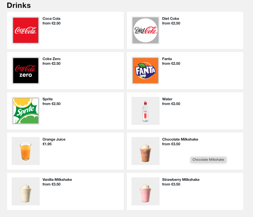 Menu Supermac's Reeks Killarney-10