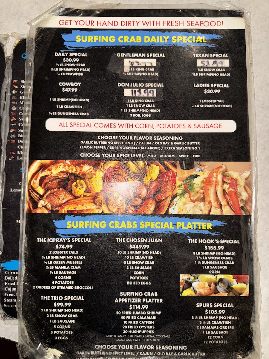 Menu Surfing Crab Mcallen-1