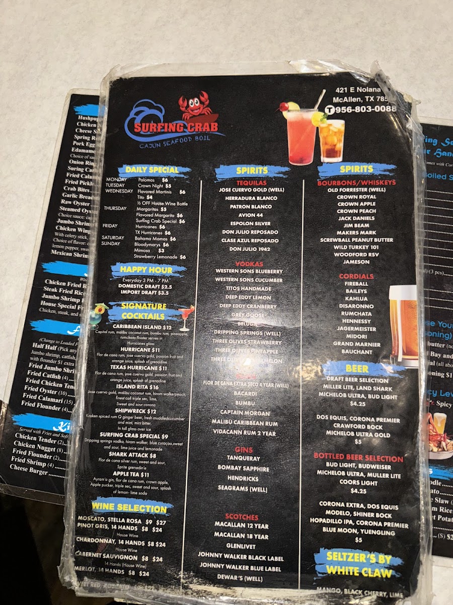 Menu Surfing Crab Mcallen-2