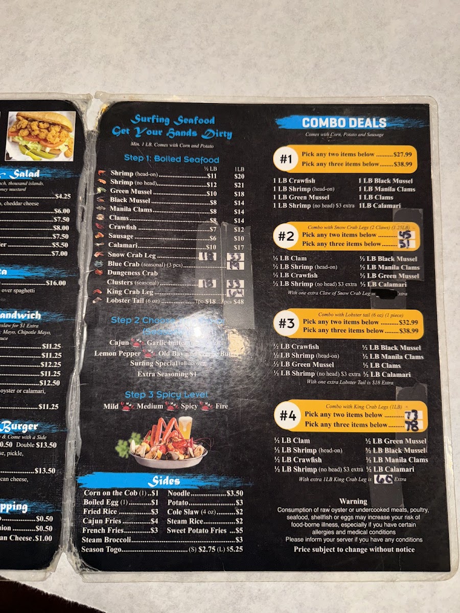 Menu Surfing Crab Mcallen-7