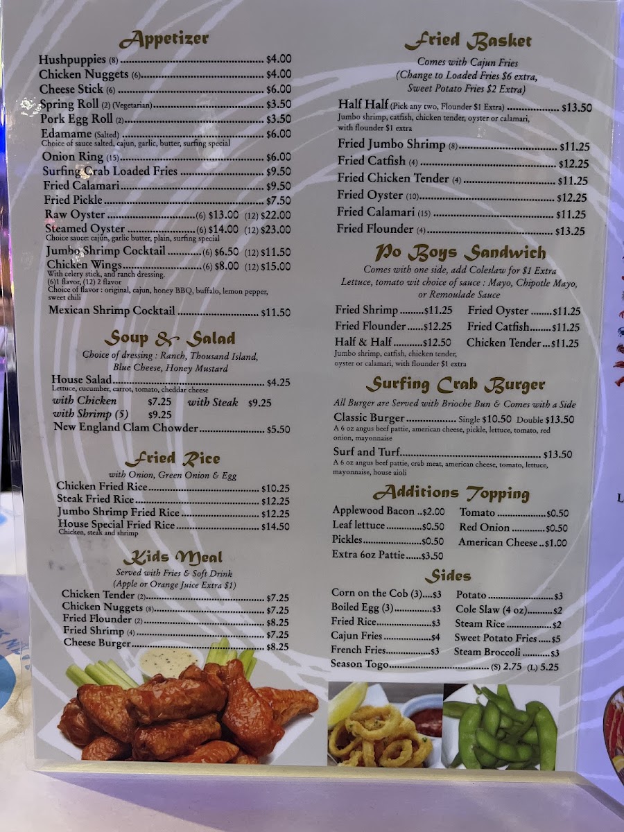 Menu Surfing Crab Mcallen-8