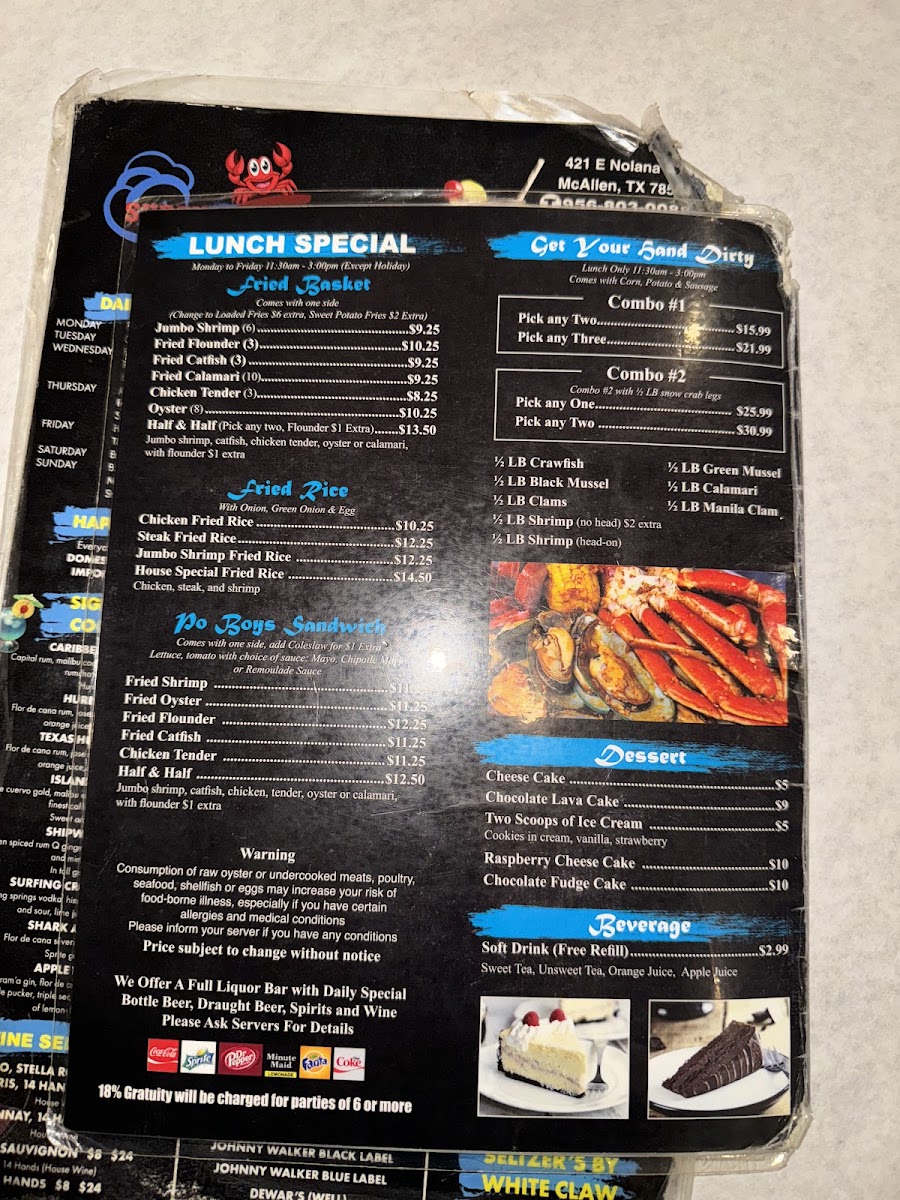 Menu Surfing Crab Mcallen-9