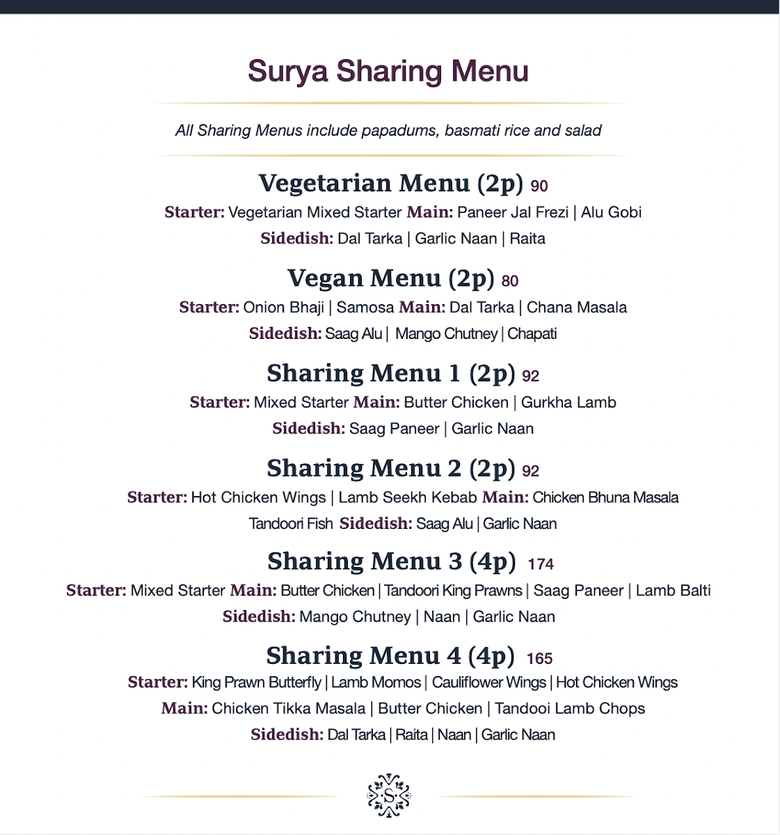 Menu Surya Utrecht | Indiaas & Nepalees Restaurant & Bar-1