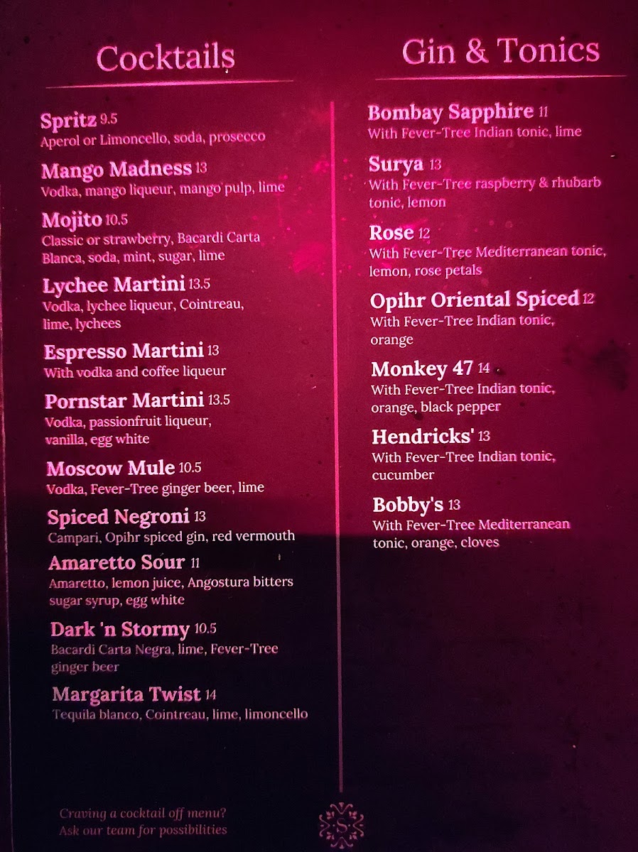 Menu Surya Utrecht | Indiaas & Nepalees Restaurant & Bar-2