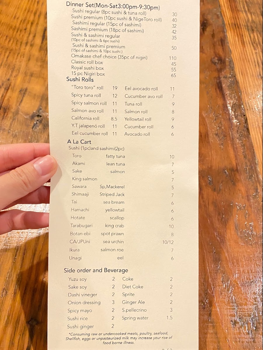 Menu Sushi 35 West-8