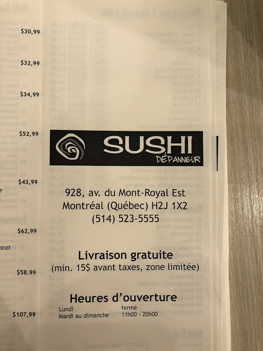 Menu Sushi Dépanneur-7