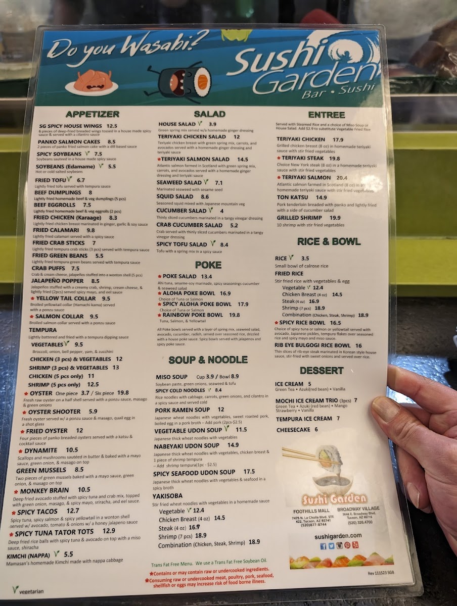 Menu Sushi Garden-1