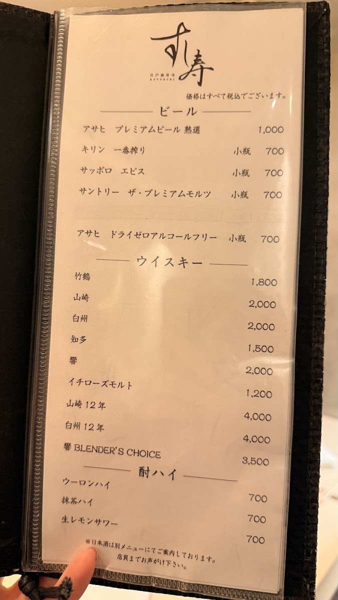 Menu Sushi Kotobuki Shinjuku Station Branch-7