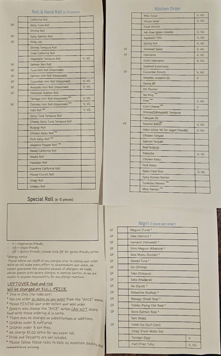Menu Sushi Neko-1