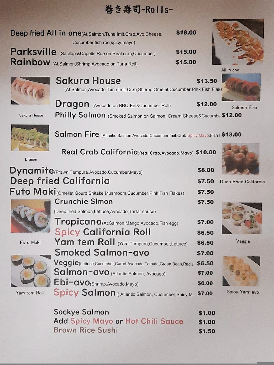 Menu Sushi Sakura Japan-1