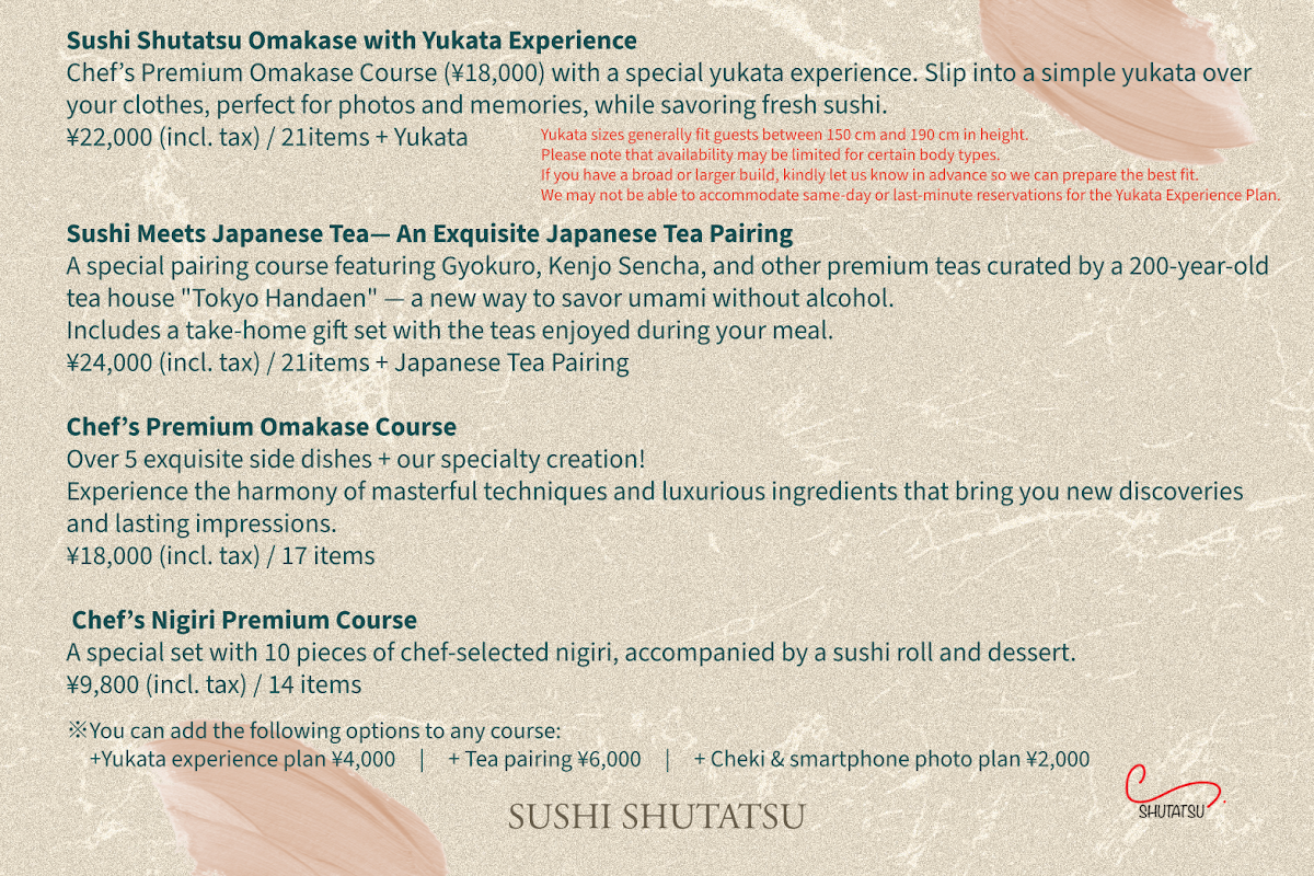 Menu 寿司 周辰 Sushi Shutatsu Tokyo-1