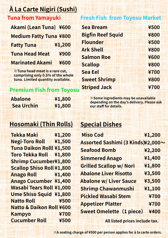 Menu 寿司 周辰 Sushi Shutatsu Tokyo-4
