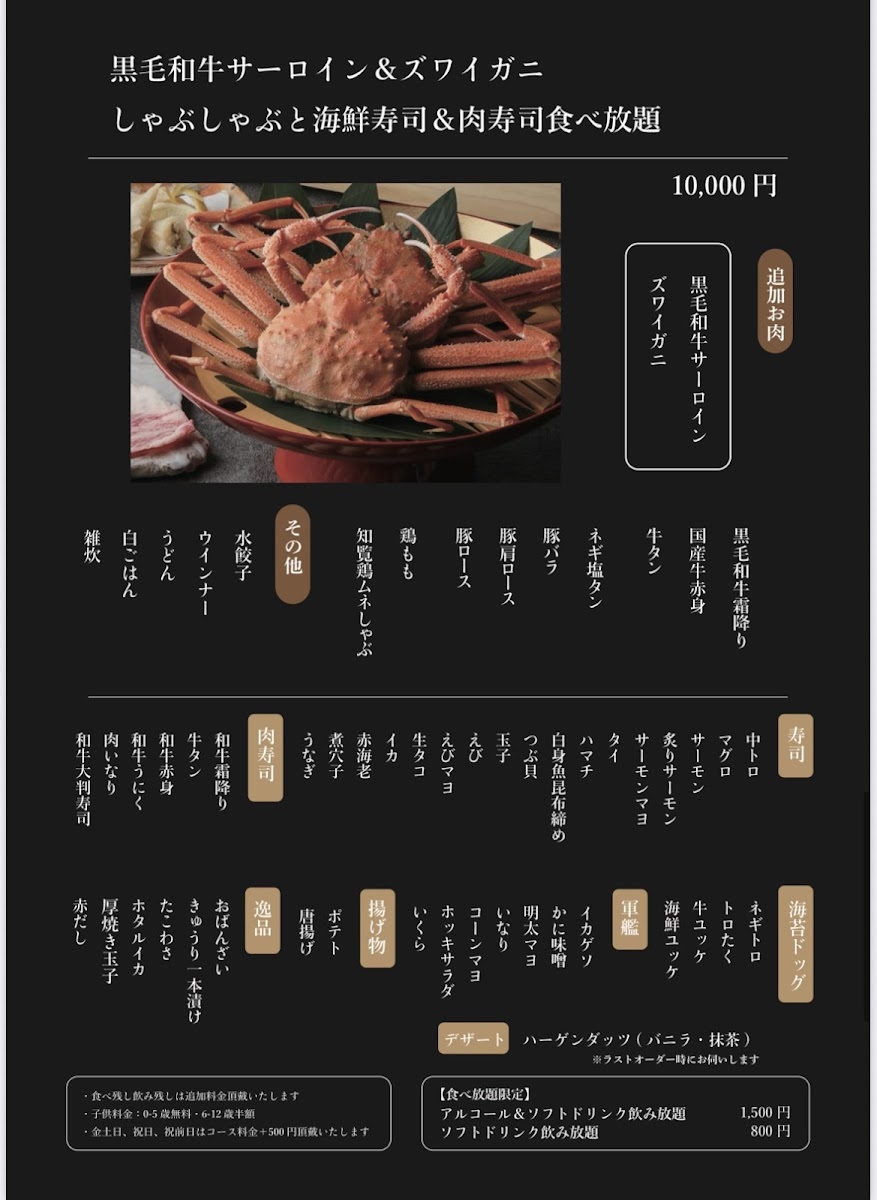 Menu Sushi To Shabushabu No.8 Umeda Store-1