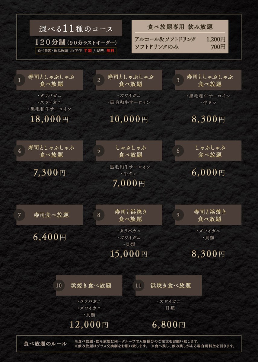 Menu Sushi To Shabushabu No.8 Umeda Store-4