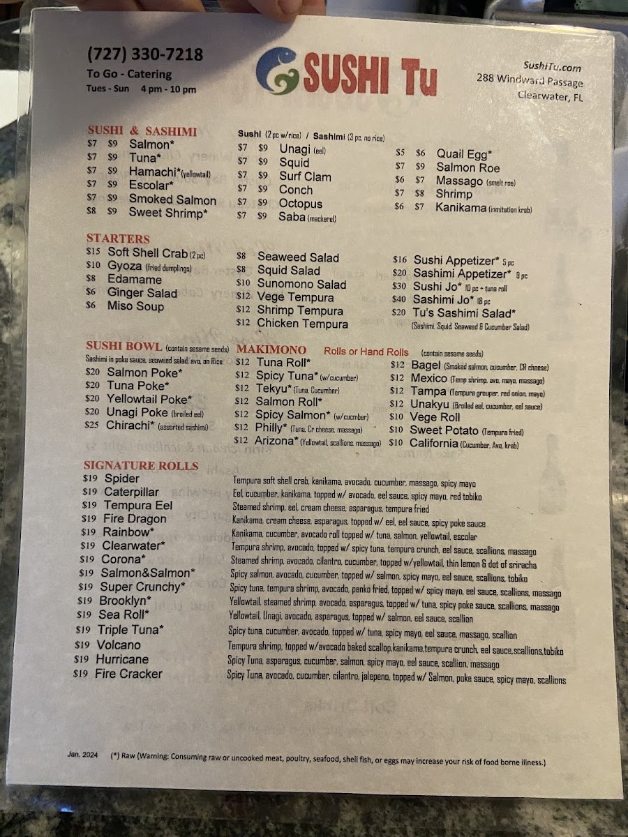 Menu Sushi Tu-2