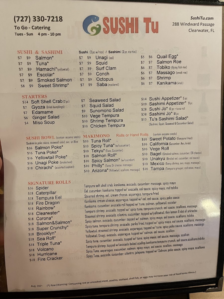 Menu Sushi Tu-5