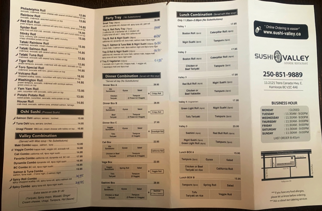 Menu Sushi Valley-1