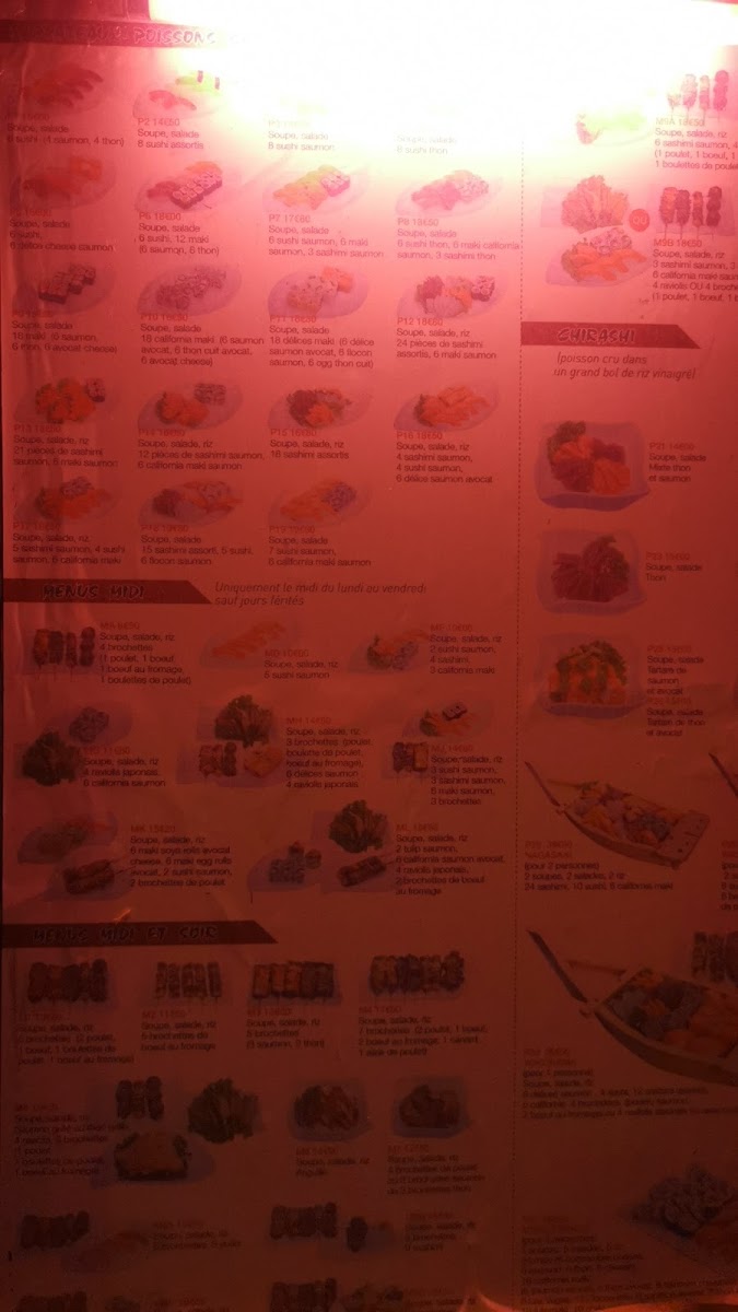 Menu Sushi Wasaabi 10-1