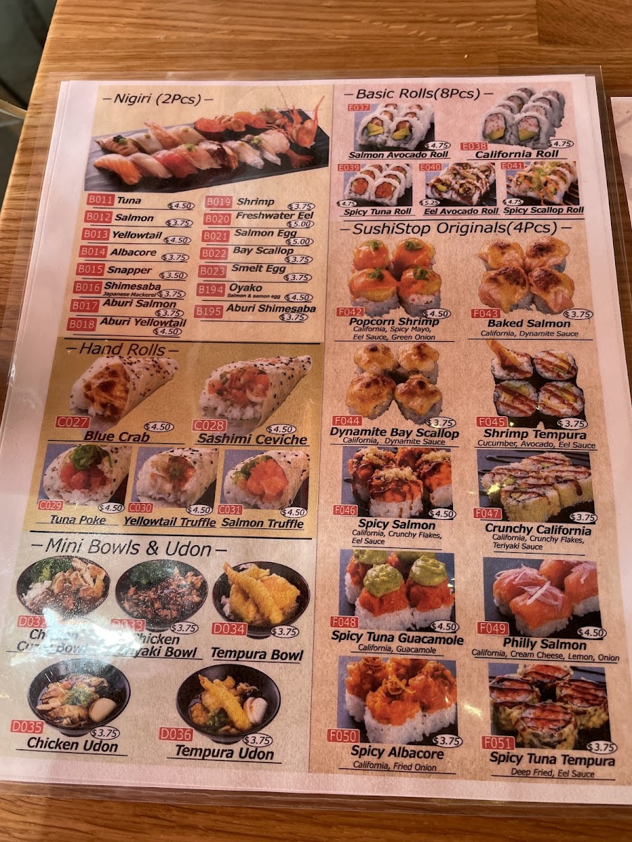 Menu Sushistop Sawtelle North-9