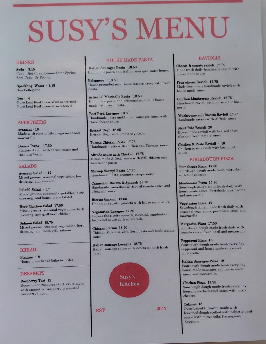 Menu Susy's Kitchen-1