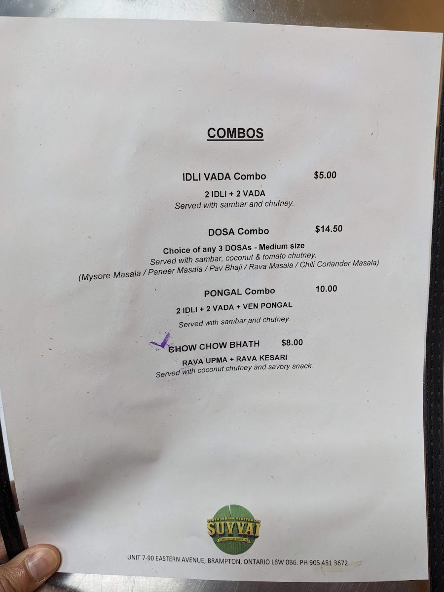 Menu Suvvai-3