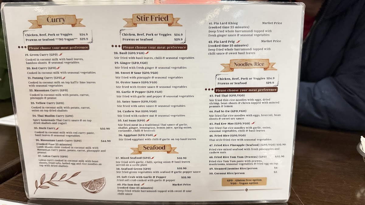 Menu Suwan Thai Restaurant Hobart-2