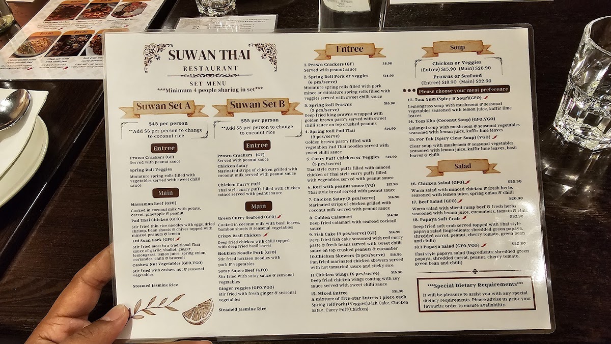 Menu Suwan Thai Restaurant Hobart-4