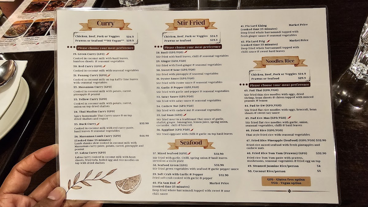 Menu Suwan Thai Restaurant Hobart-5