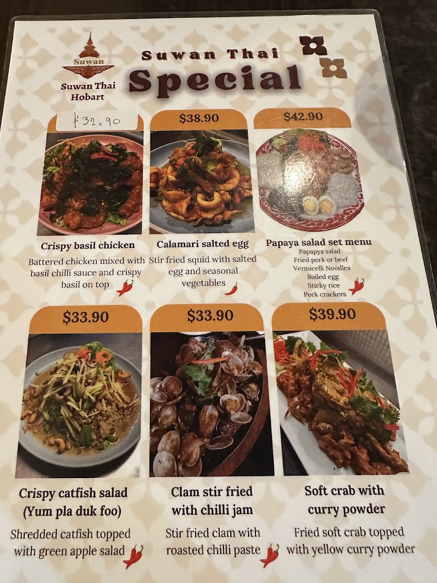 Menu Suwan Thai Restaurant Hobart-6