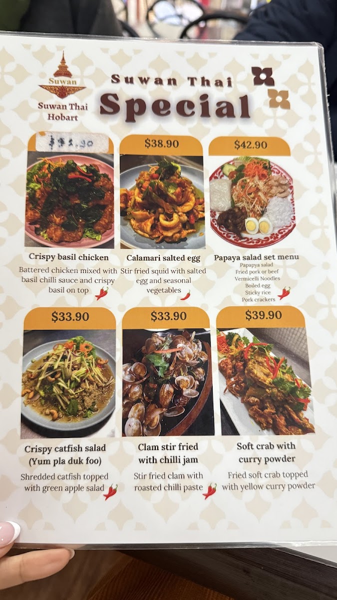 Menu Suwan Thai Restaurant Hobart-9