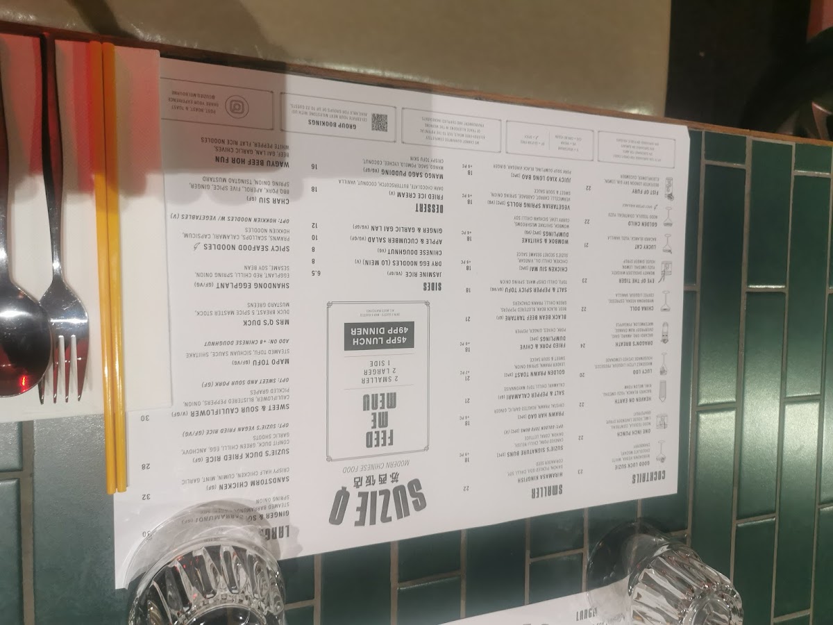 Menu Suzie Q-10